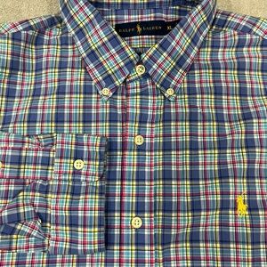 Polo Ralph Lauren Men’s Shirt XL Long Sleeve Regular Fit Plaid Pony Dadcore Prep
